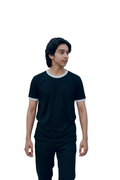 Black Ringer Tee Transparent