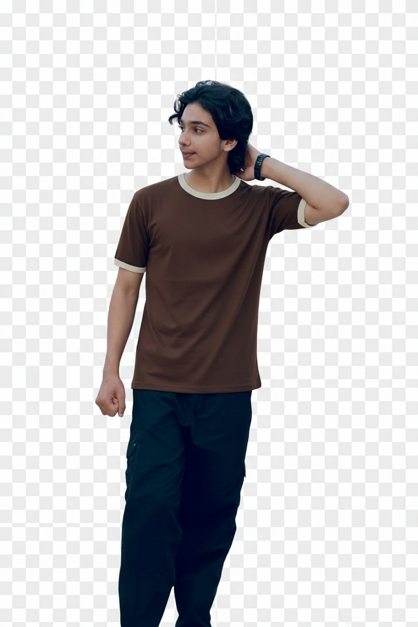 Brown Ringer Tee Transparent