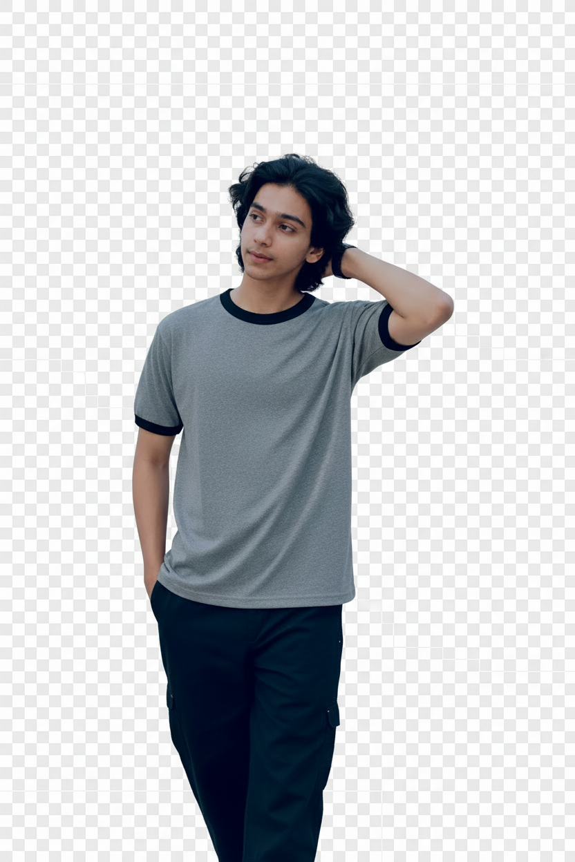Grey Ringer Tee Transparent