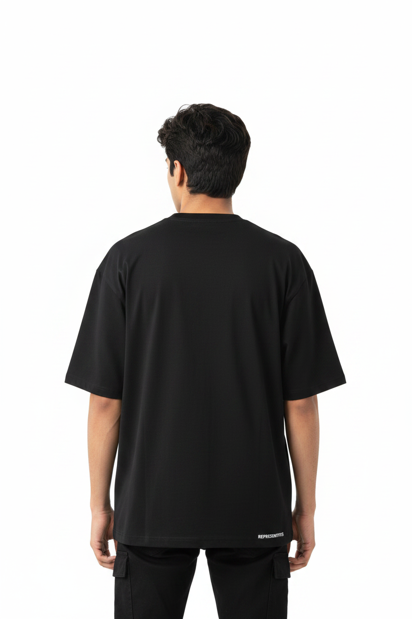 Plain Tee Black Back Transparent