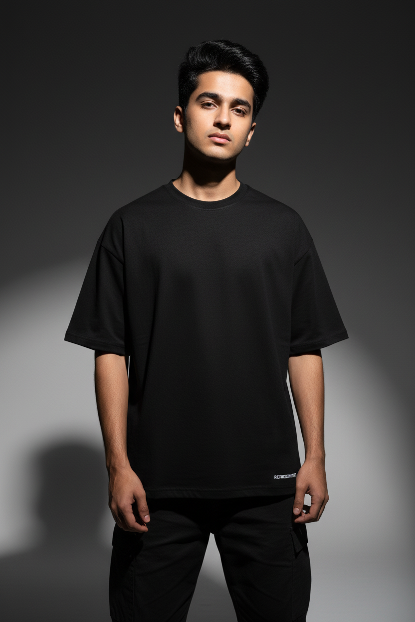 Plain Tee Black Front