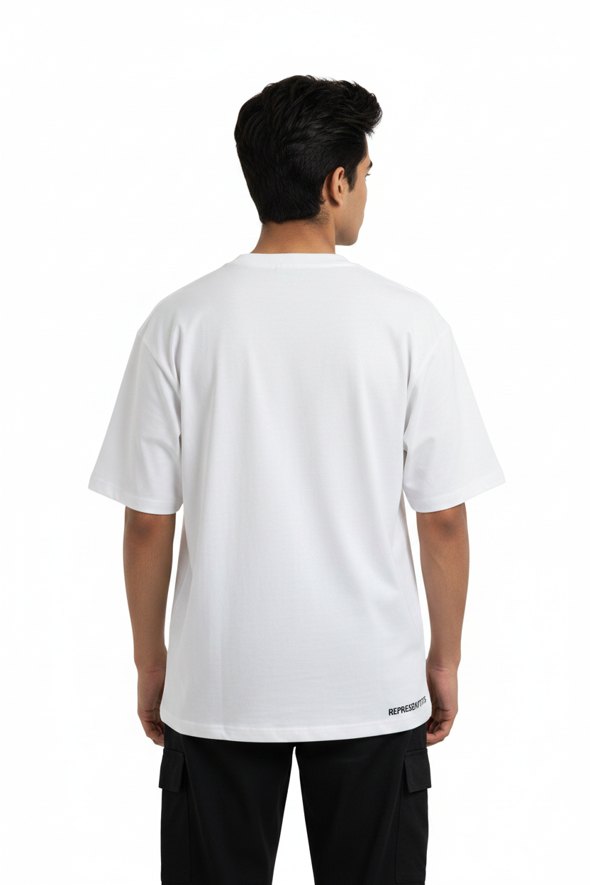 Plain Tee White Back Transparent