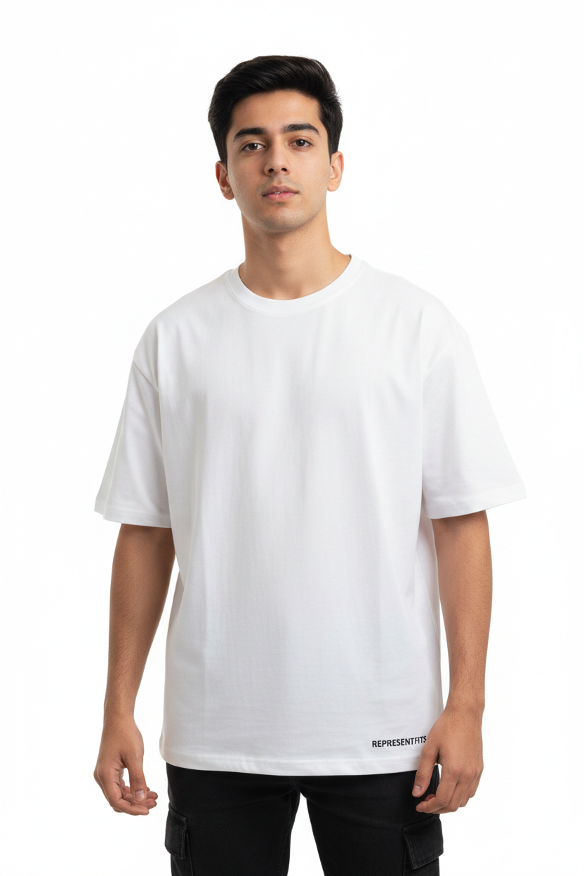 Plain Tee White Front Transparent
