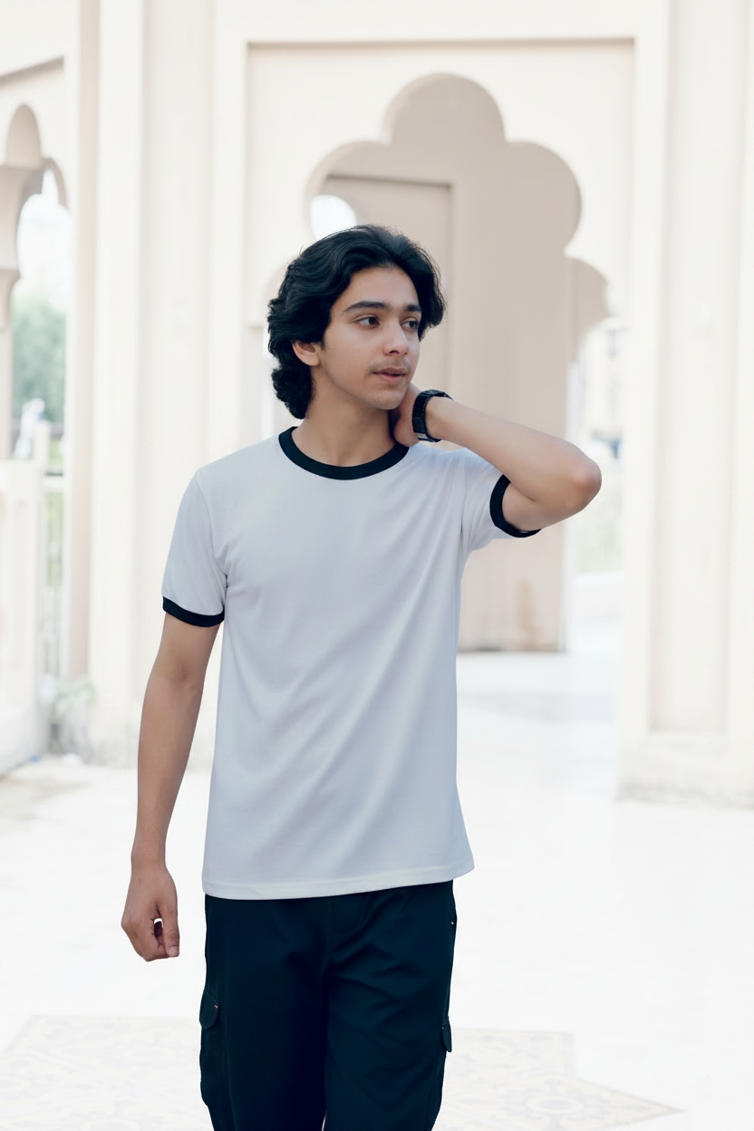 White Ringer Tee Transparent